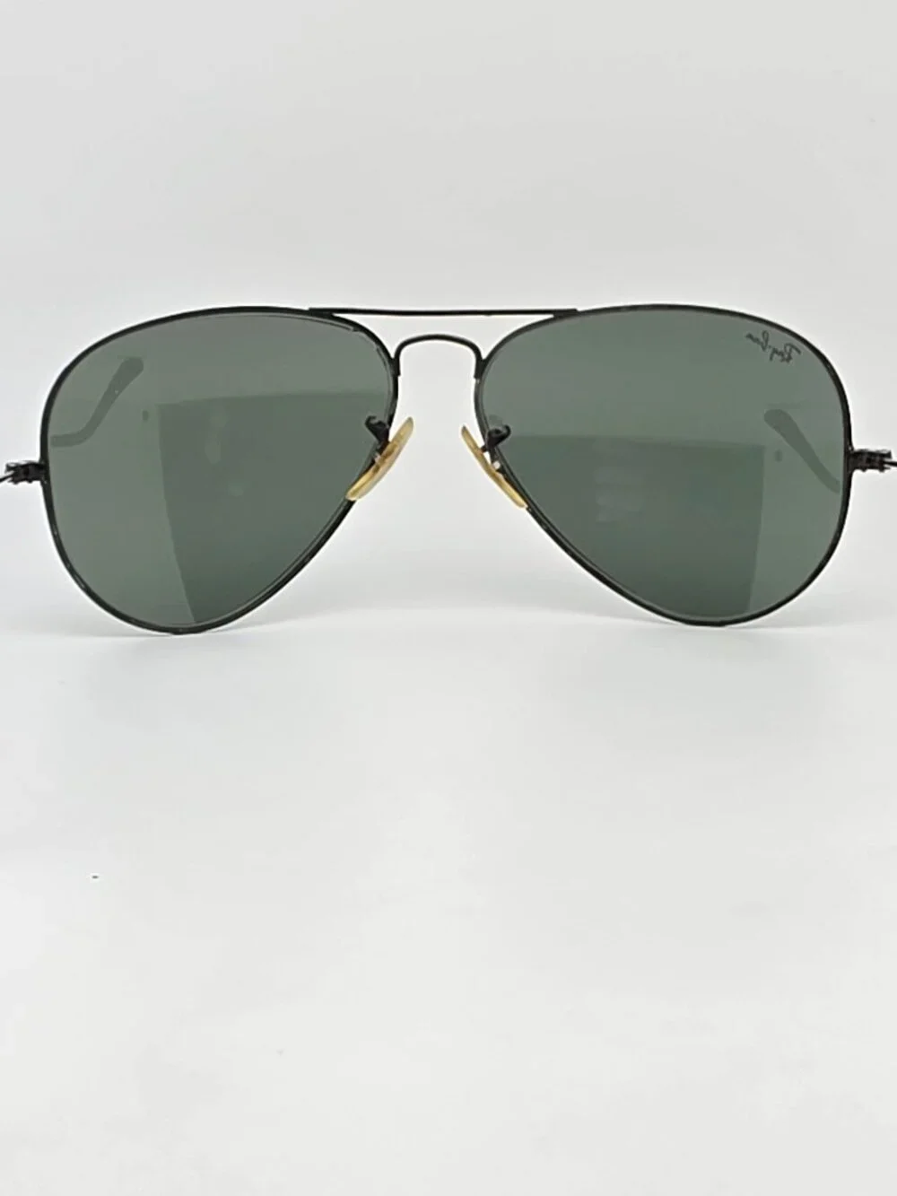 Ray-Ban B&L L2823 Black Chrome G-15 Green Glass Lens Aviator Sunglasses w/ Case